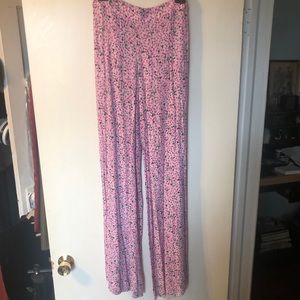 Zara pink and black floral pants